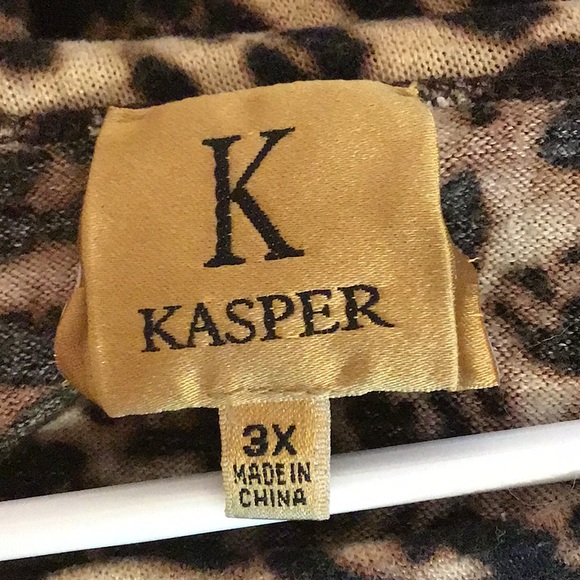KASPER women’s print top sz 3X black and brown - Picture 5 of 5